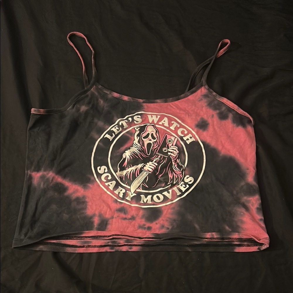 Hot Topic Pink and Black Graphic Women's Top